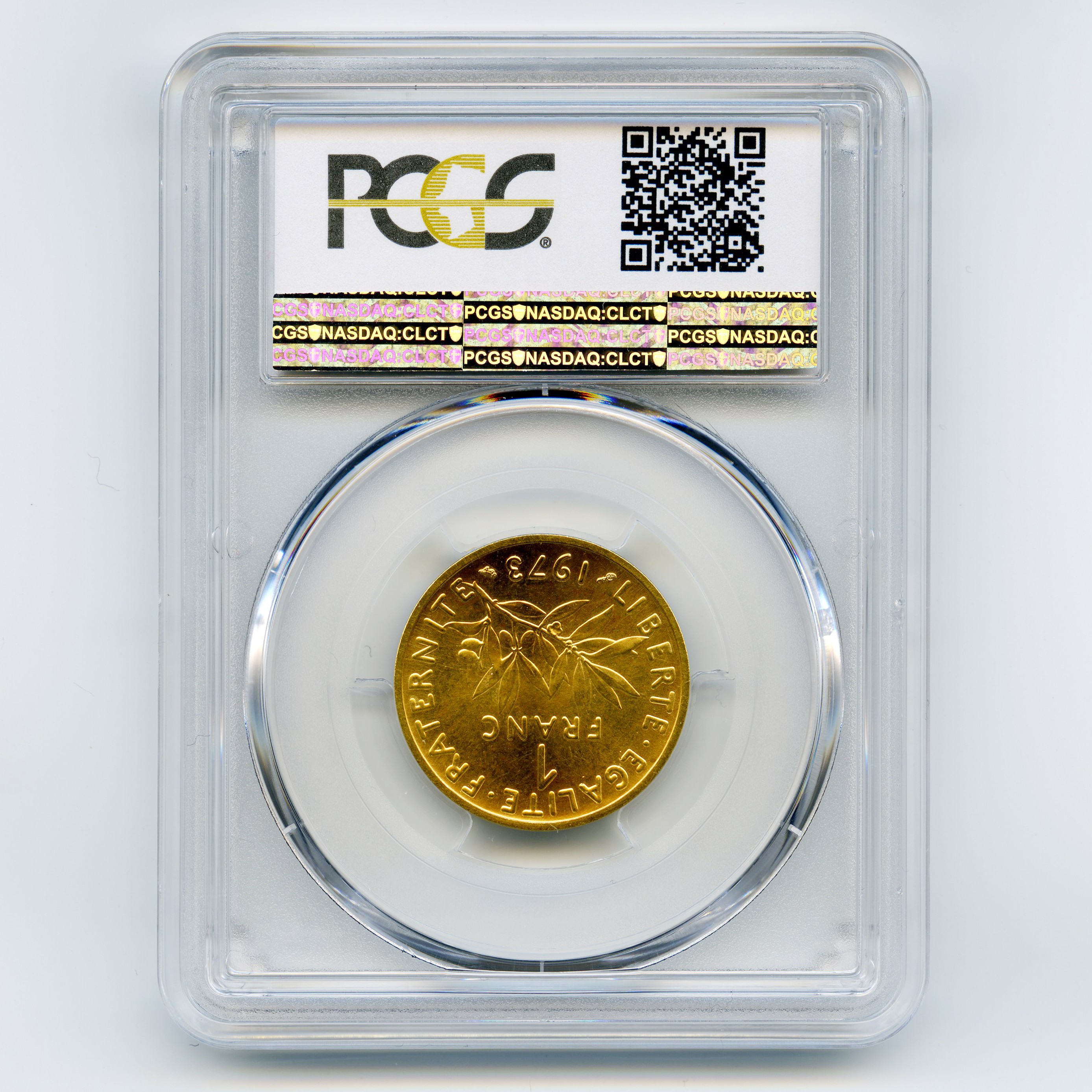 1 Francs Piéfort Or - 1973 revers 1 Francs Piéfort Or - 1973 revers