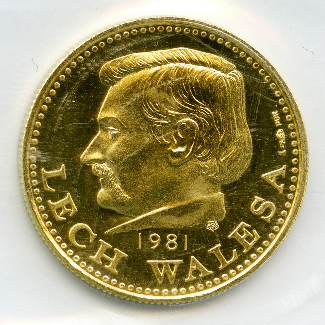 Lech Walesa - Médaille Or - 1981 avers