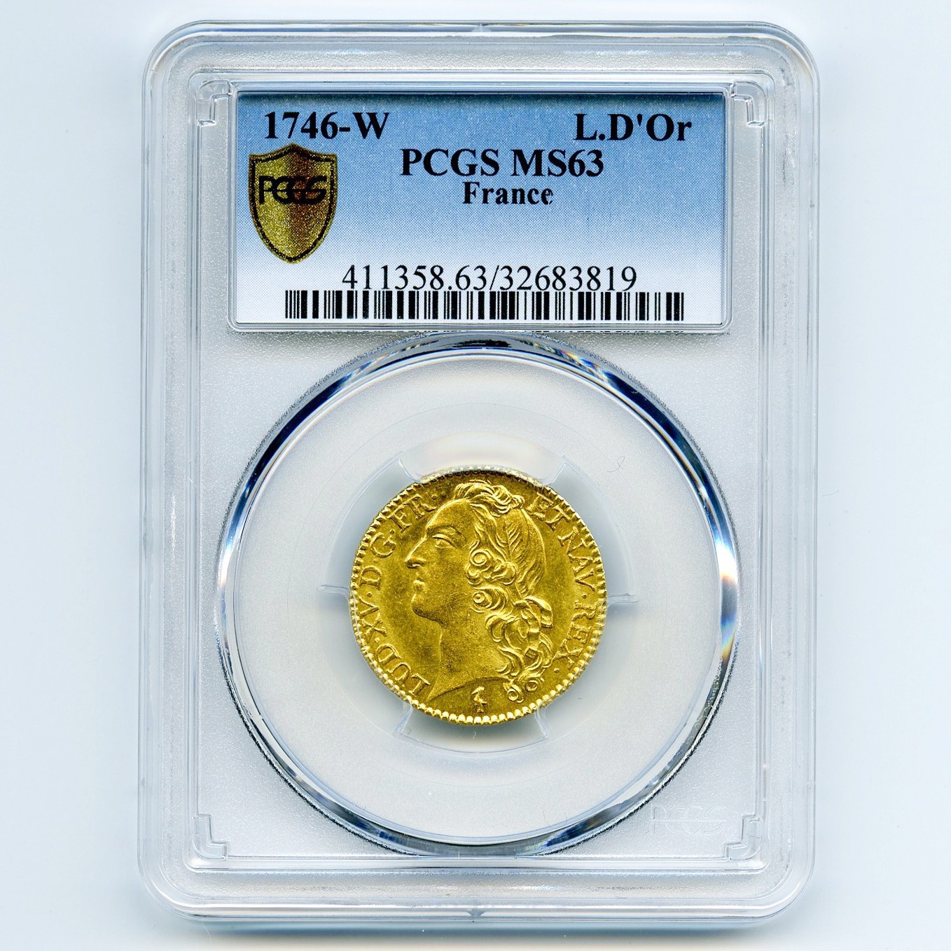 Louis XV - Louis d'or au bandeau - 1746 W avers Louis XV - Louis d'or au bandeau - 1746 W avers