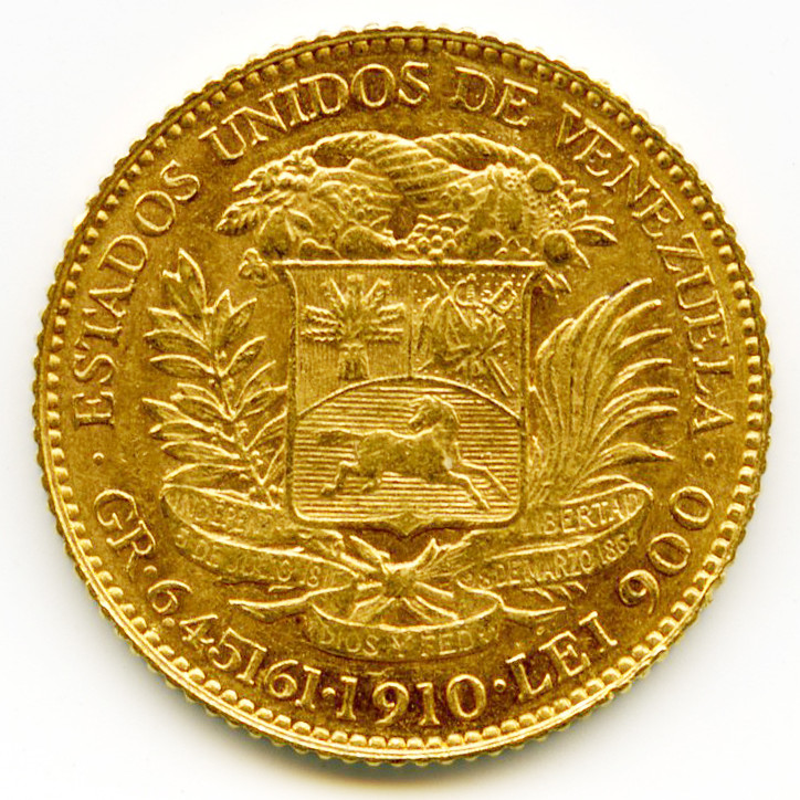 Venezuela - 20 Bolivares - 1910 revers