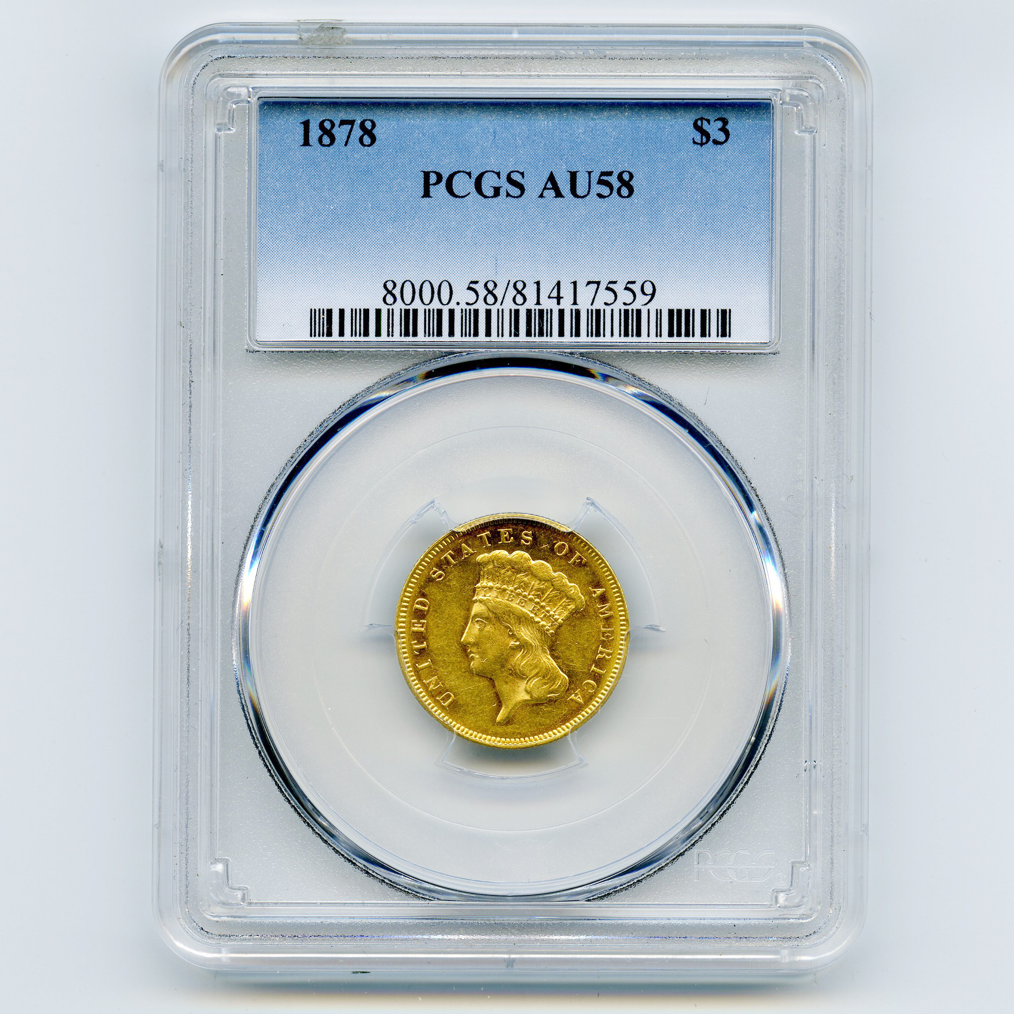USA - 3 Dollars - 1878 avers