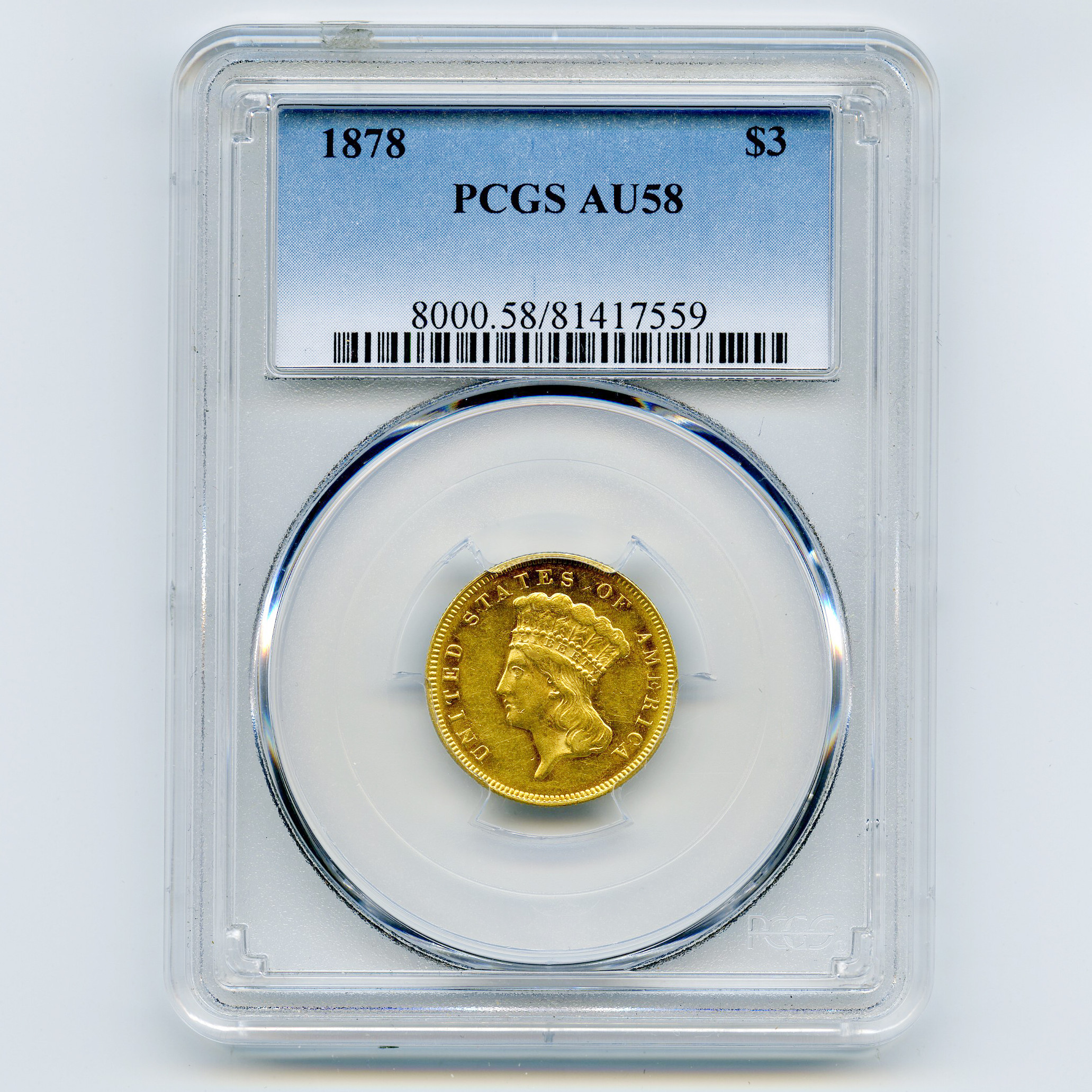 USA - 3 Dollars - 1878 avers USA - 3 Dollars - 1878 avers