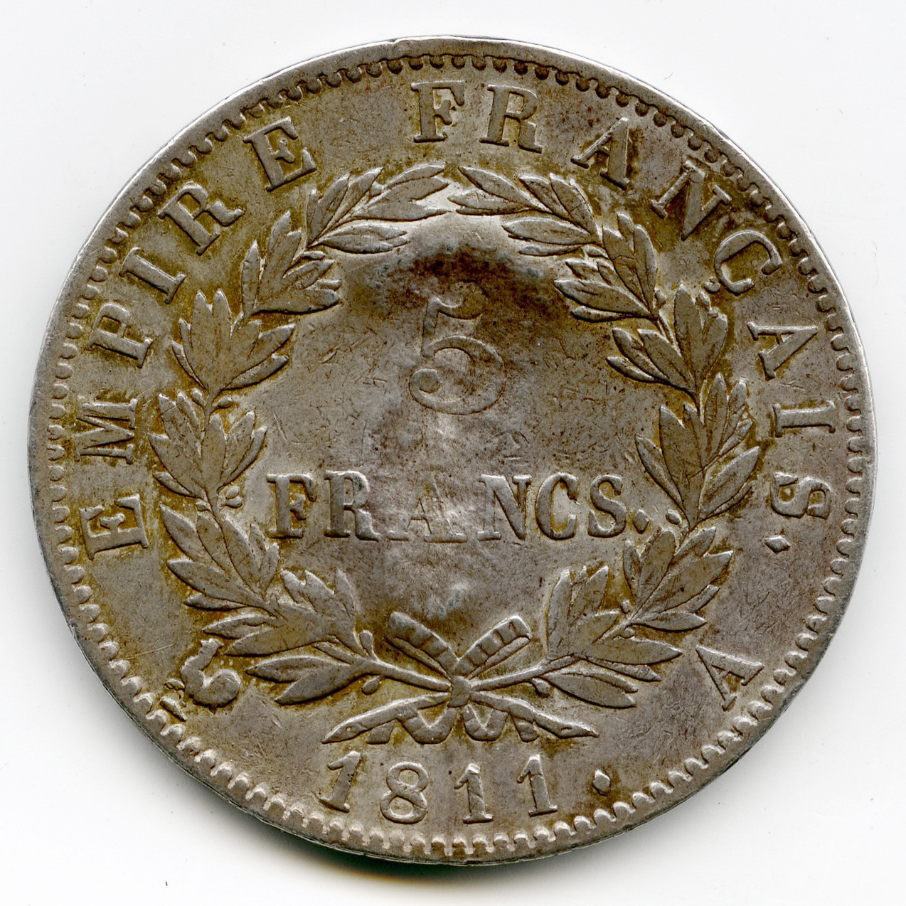 Napoléon Ier - 5 Francs - 1811 Paris revers Napoléon Ier - 5 Francs - 1811 Paris revers