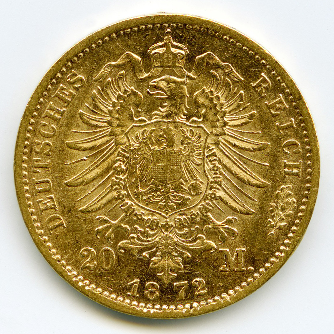 Allemagne - Johann - 20 Mark - 1872 E revers