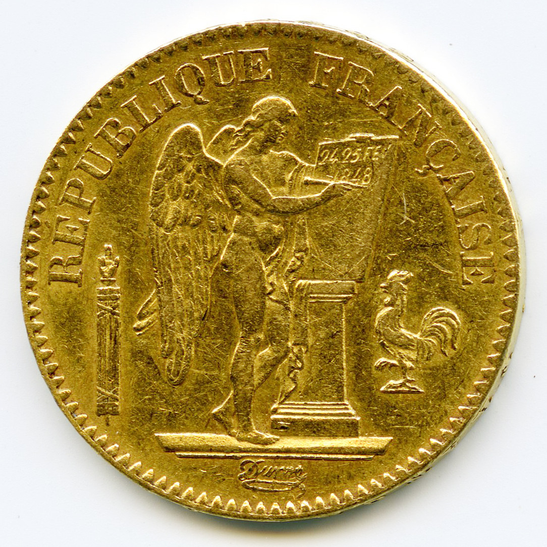 20 Francs - Génie - 1848 A avers 20 Francs - Génie - 1848 A avers
