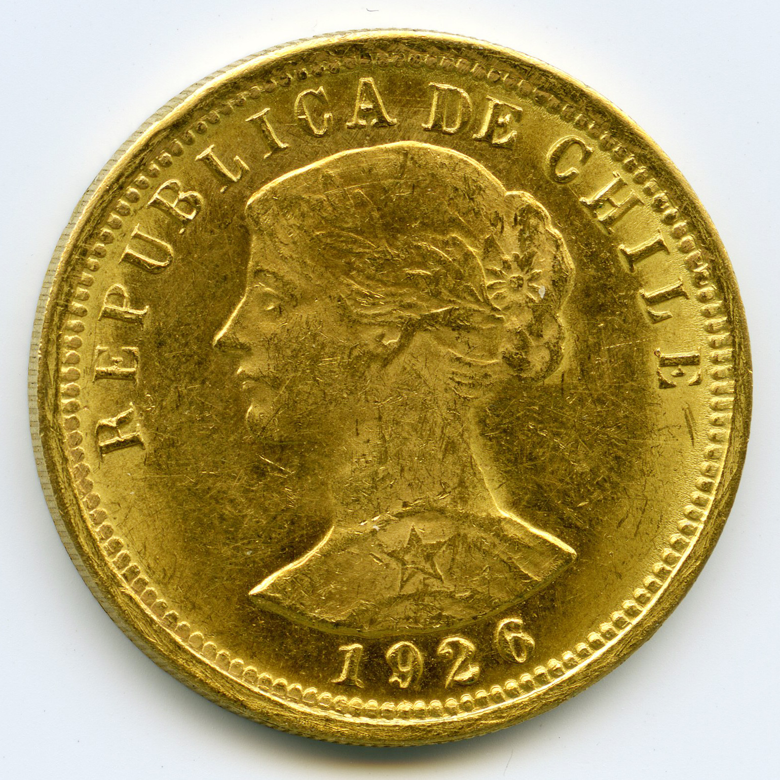 Chili - 100 Pesos - 1926 SO avers Chili - 100 Pesos - 1926 SO avers