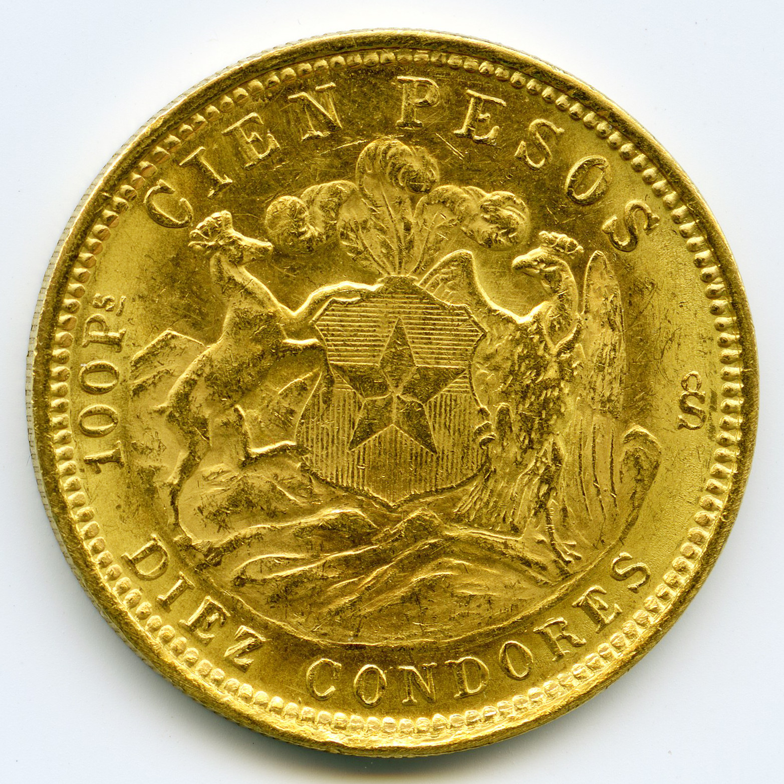 Chili - 100 Pesos - 1926 SO revers