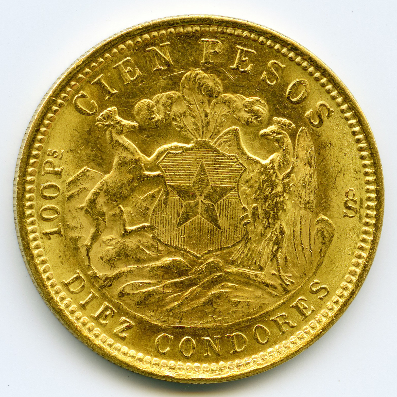Chili - 100 Pesos - 1926 SO revers Chili - 100 Pesos - 1926 SO revers