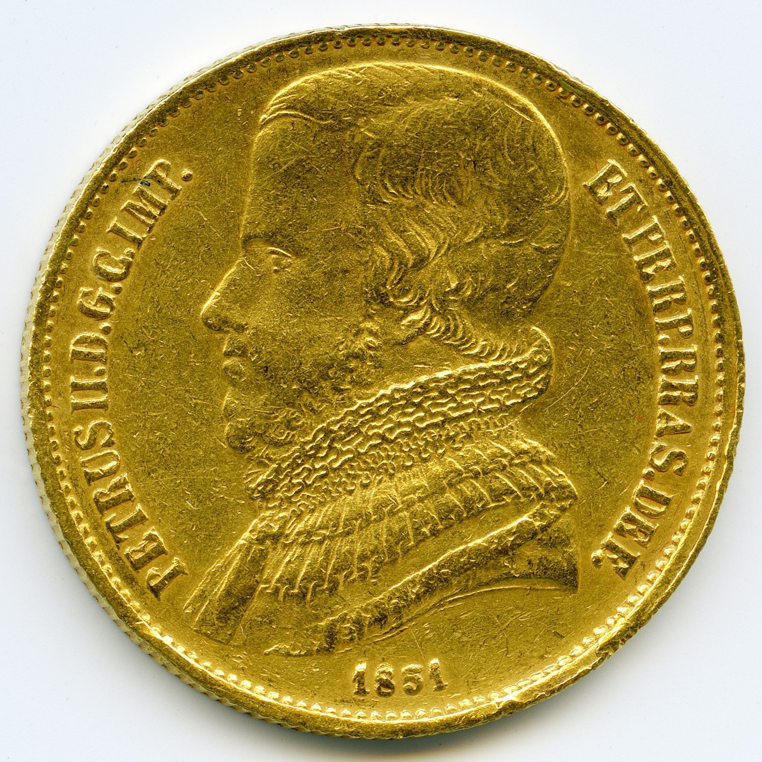 Bresil - Pierre II - 20 000 Reis avers