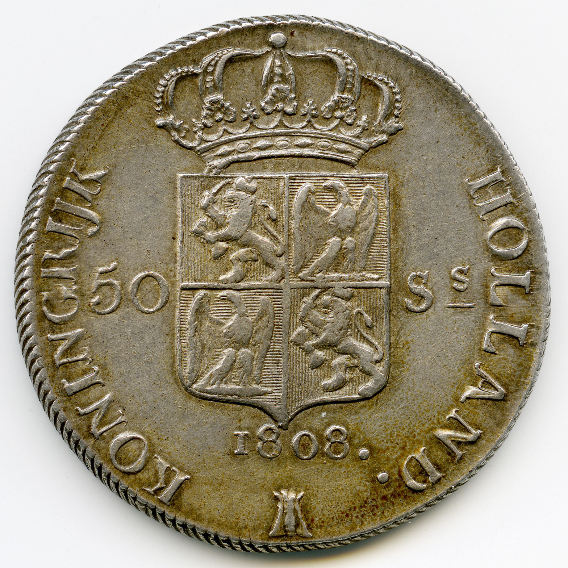 Pays Bas - 50 Stuivers - 1808 revers Pays Bas - 50 Stuivers - 1808 revers