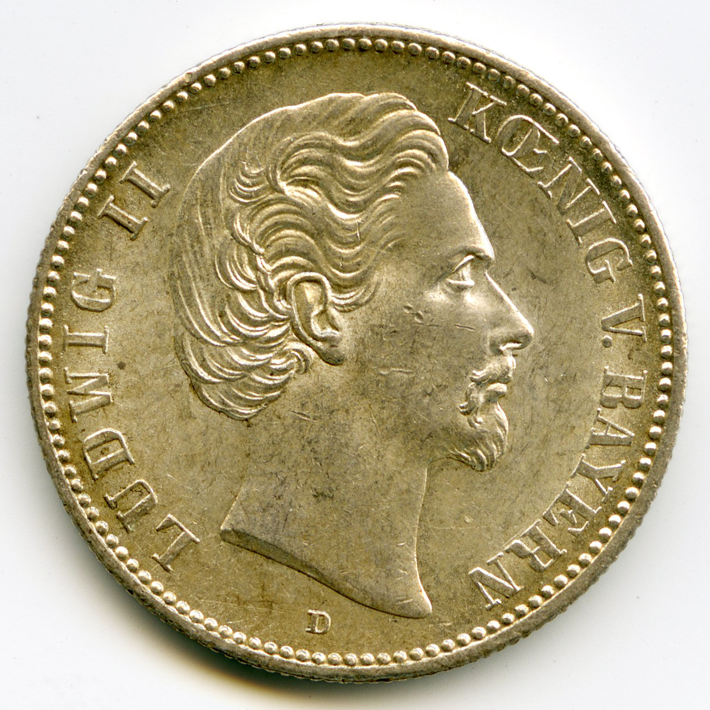 Allemagne - 2 Mark - 1876 D avers Allemagne - 2 Mark - 1876 D avers