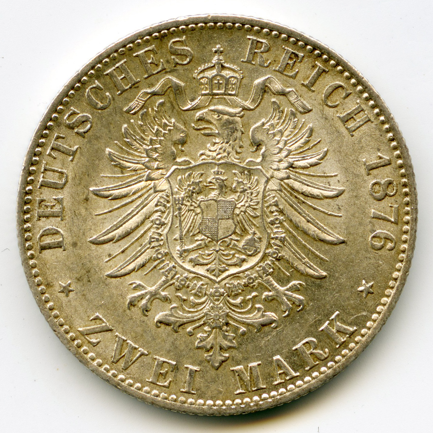 Allemagne - 2 Mark - 1876 D revers Allemagne - 2 Mark - 1876 D revers