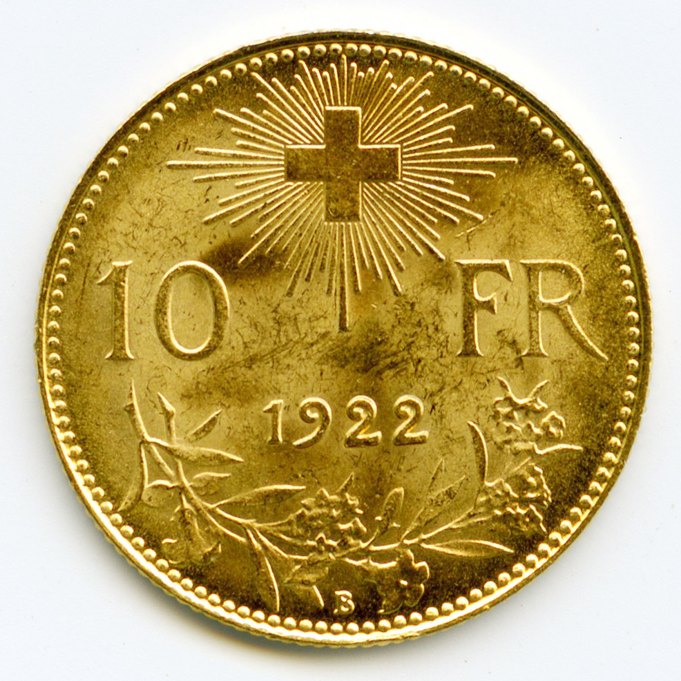 Suisse - 10 Francs - 1922 B revers