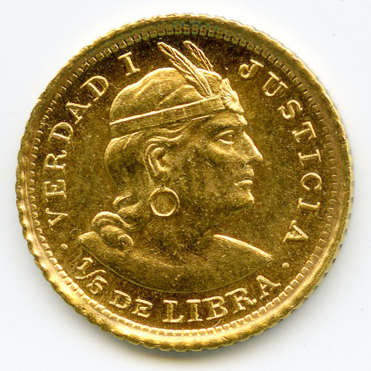 Pérou - 1/5 Libra - 1968 avers Pérou - 1/5 Libra - 1968 avers
