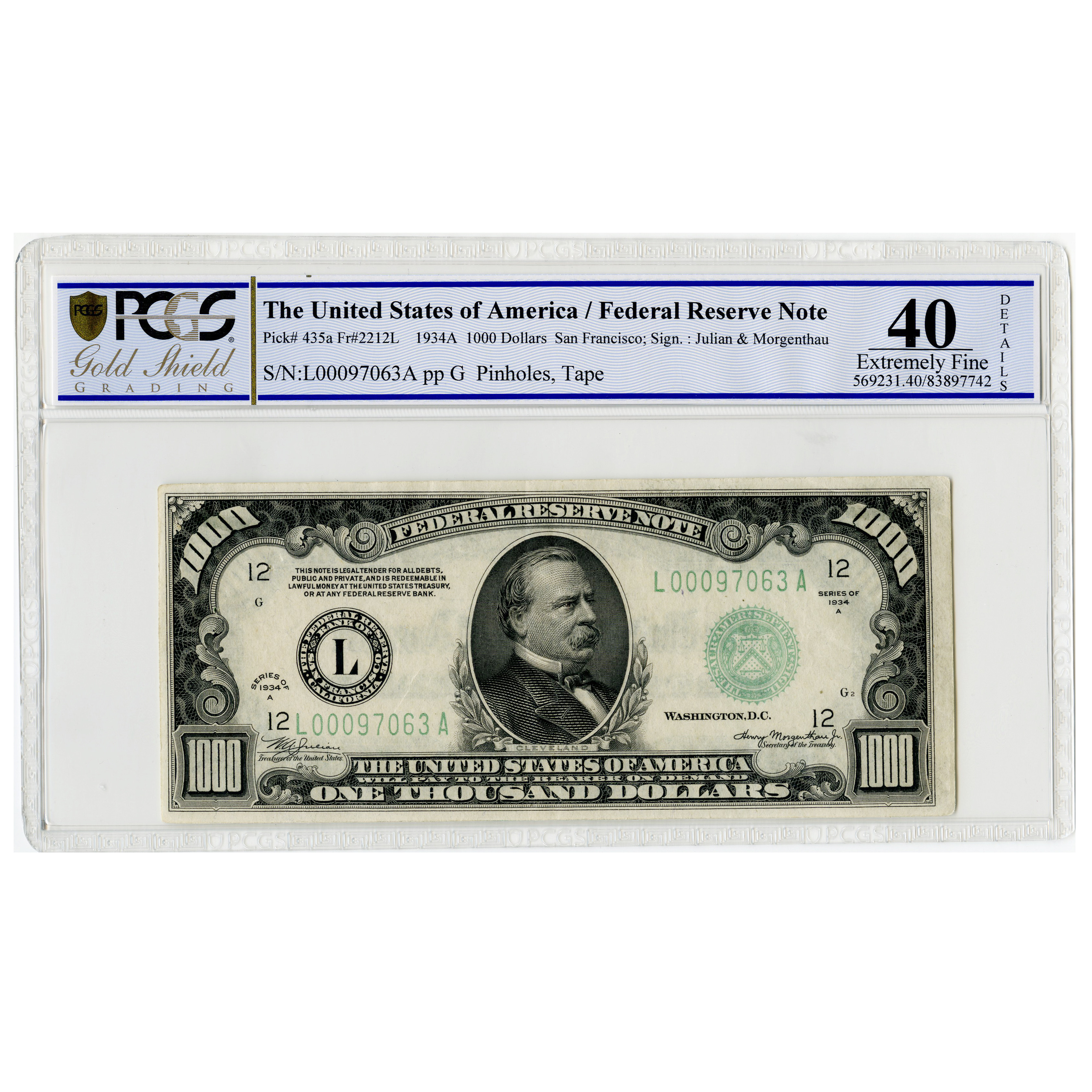 USA - 1 000 Dollars - L00097063A avers USA - 1 000 Dollars - L00097063A avers