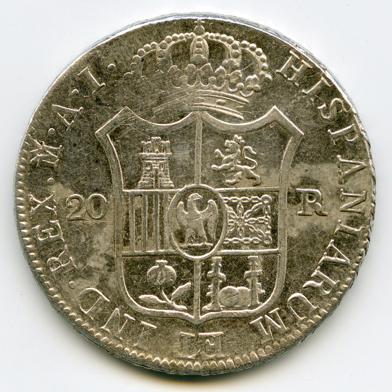 Espagne - 20 Reales - 1809 Madrid revers Espagne - 20 Reales - 1809 Madrid revers
