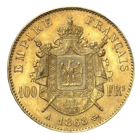Napoléon III - 100 Francs - 1868 A revers