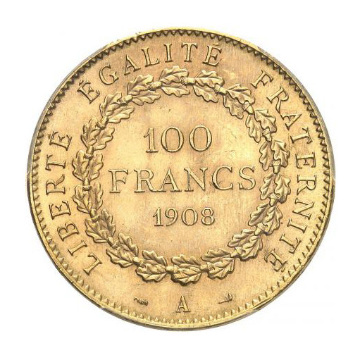 100 Francs Génie - 1908 A revers