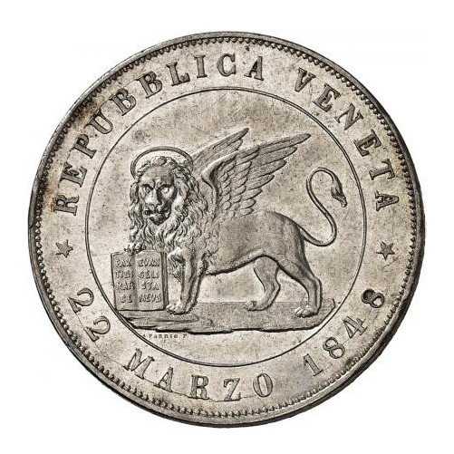 Italie - 5 Lire - 1848 Venise avers Italie - 5 Lire - 1848 Venise avers
