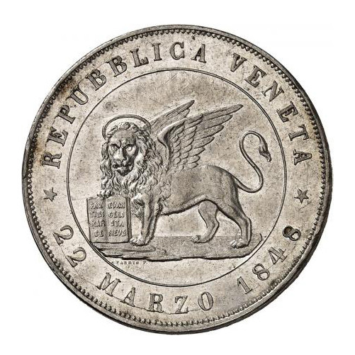 Italie - 5 Lire - 1848 Venise avers