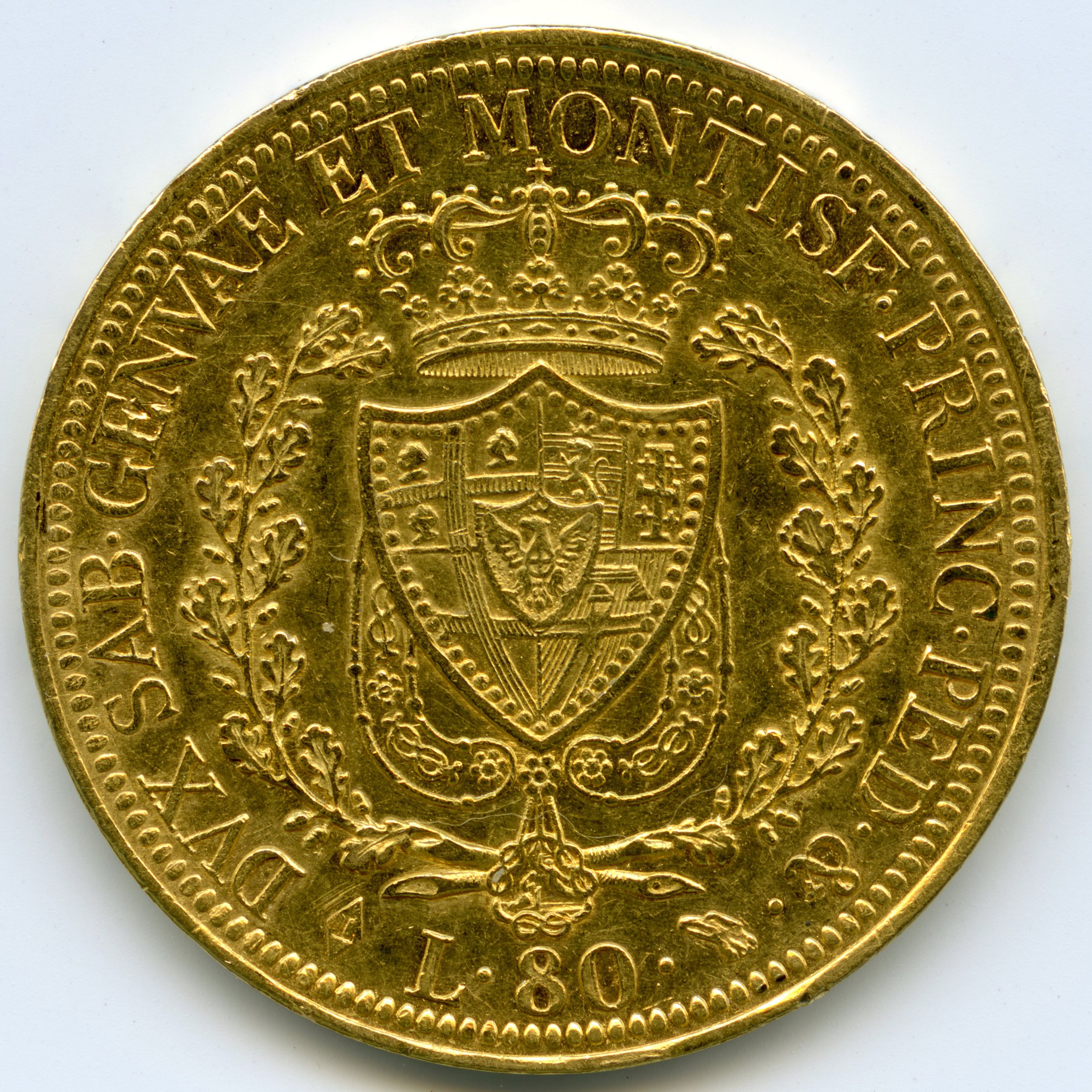 Italie - 80 Lire - 1825 Turin revers