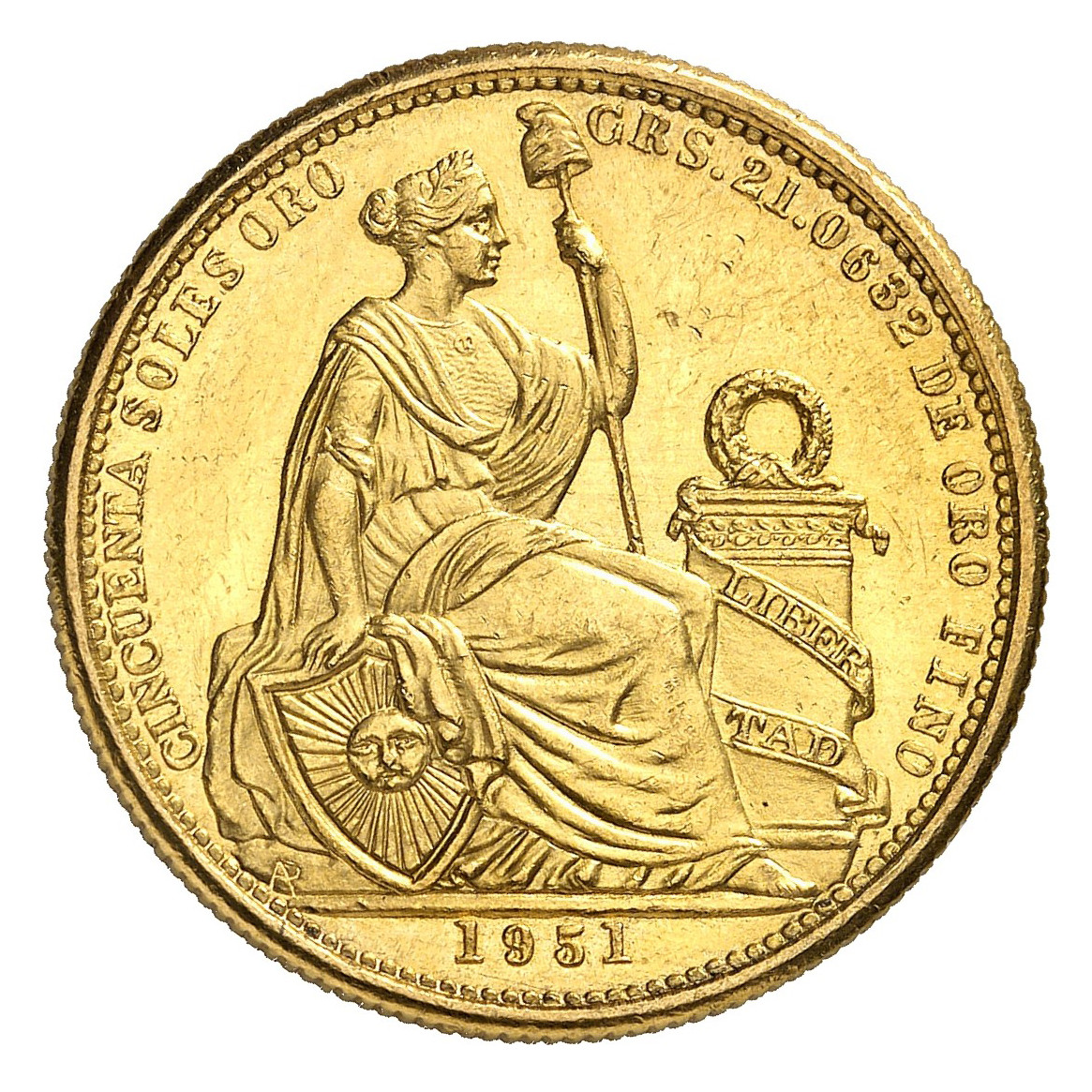 Pérou - 50 Soles - 1951 revers Pérou - 50 Soles - 1951 revers