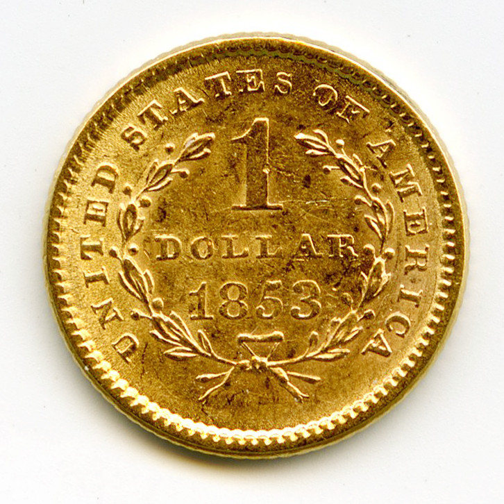 USA - 1 Dollar - 1853 revers USA - 1 Dollar - 1853 revers