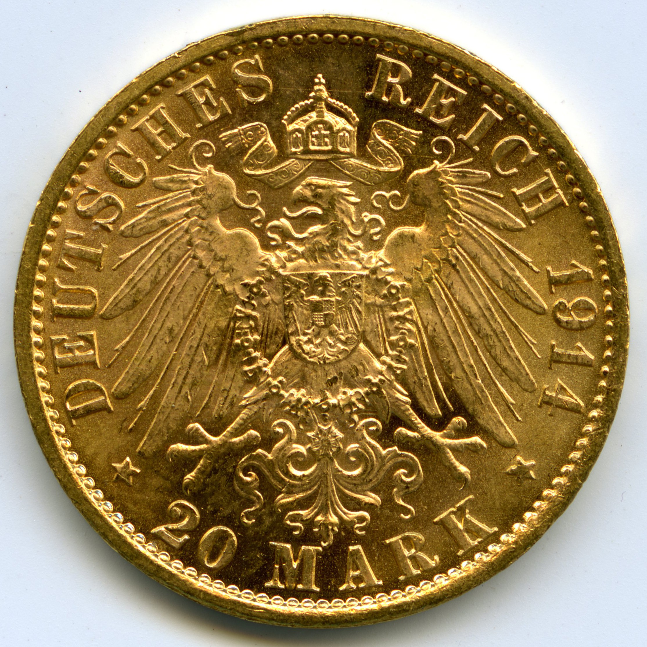 Allemagne - 20 Mark - 1914 revers Allemagne - 20 Mark - 1914 revers