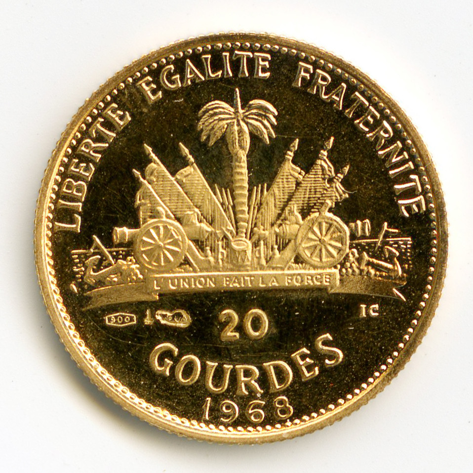 Haïti - 20 Gourdes or - 1968 revers