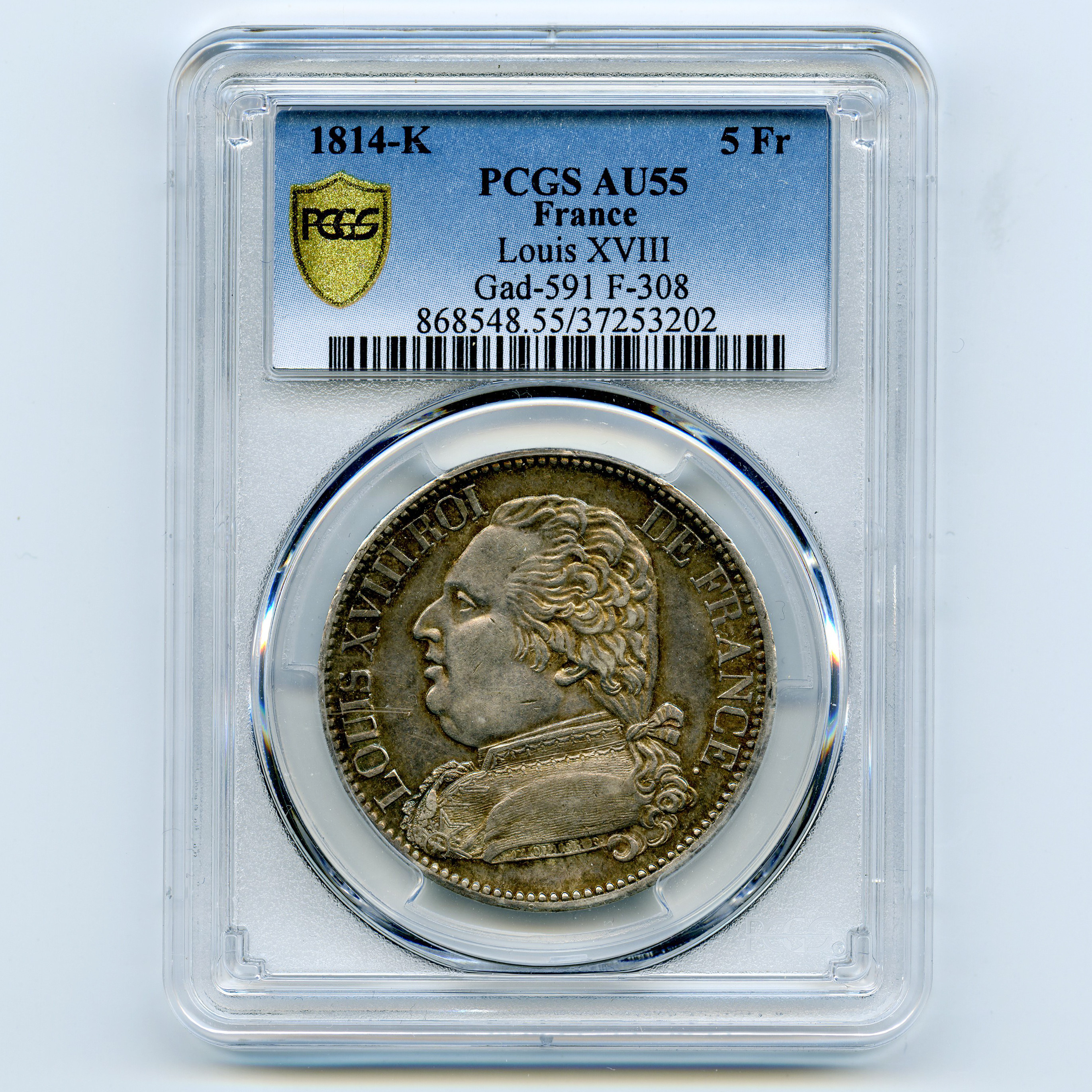 Louis XVIII - 5 Francs - 1814 K avers Louis XVIII - 5 Francs - 1814 K avers