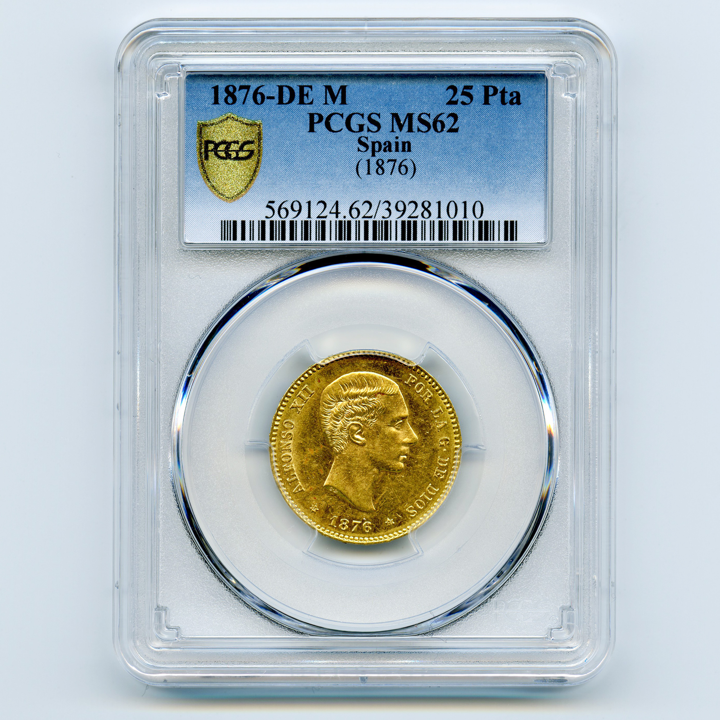 Espagne - 25 Pesetas - 1876 DE M avers Espagne - 25 Pesetas - 1876 DE M avers