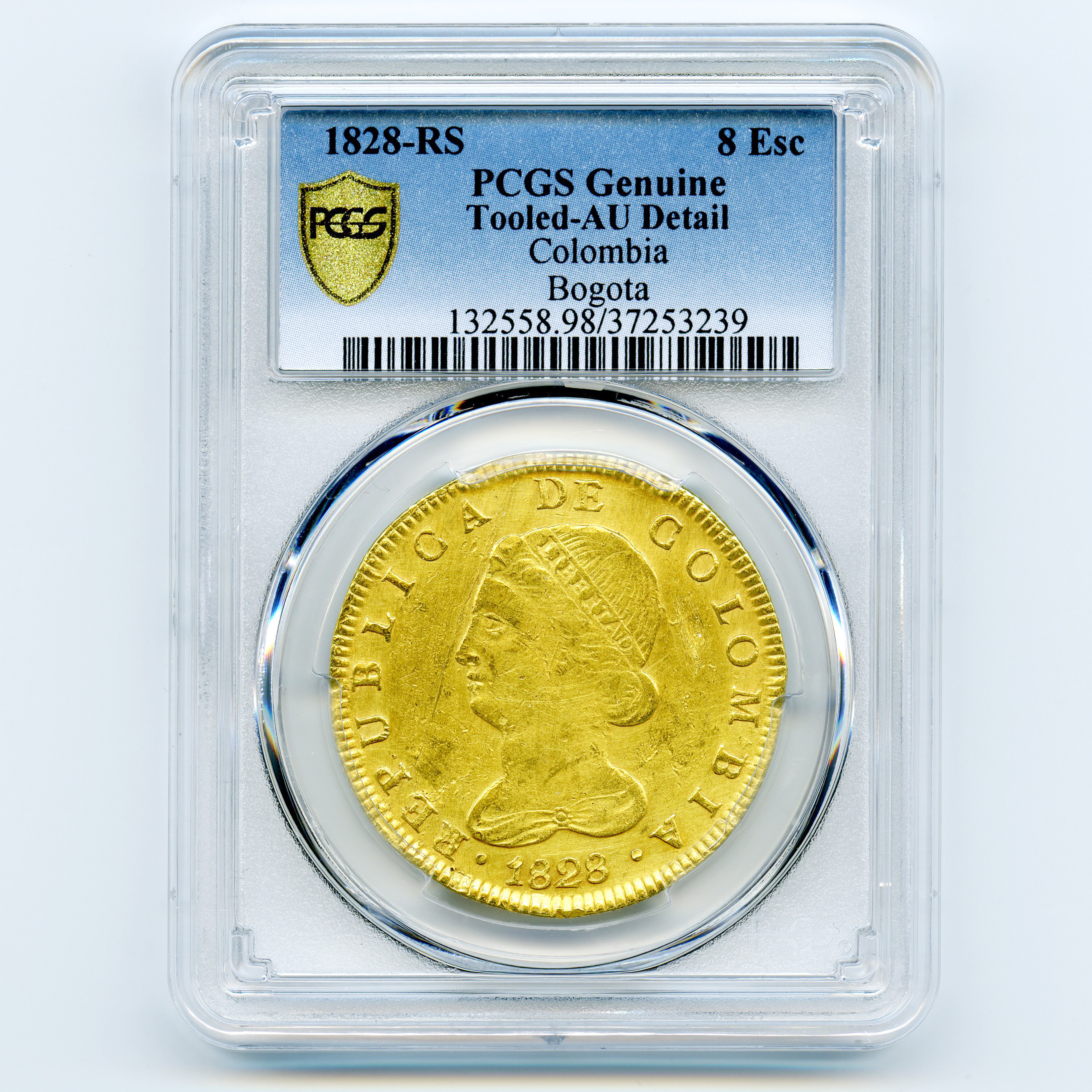Colombie - 8 Escudos - 1828 RS avers