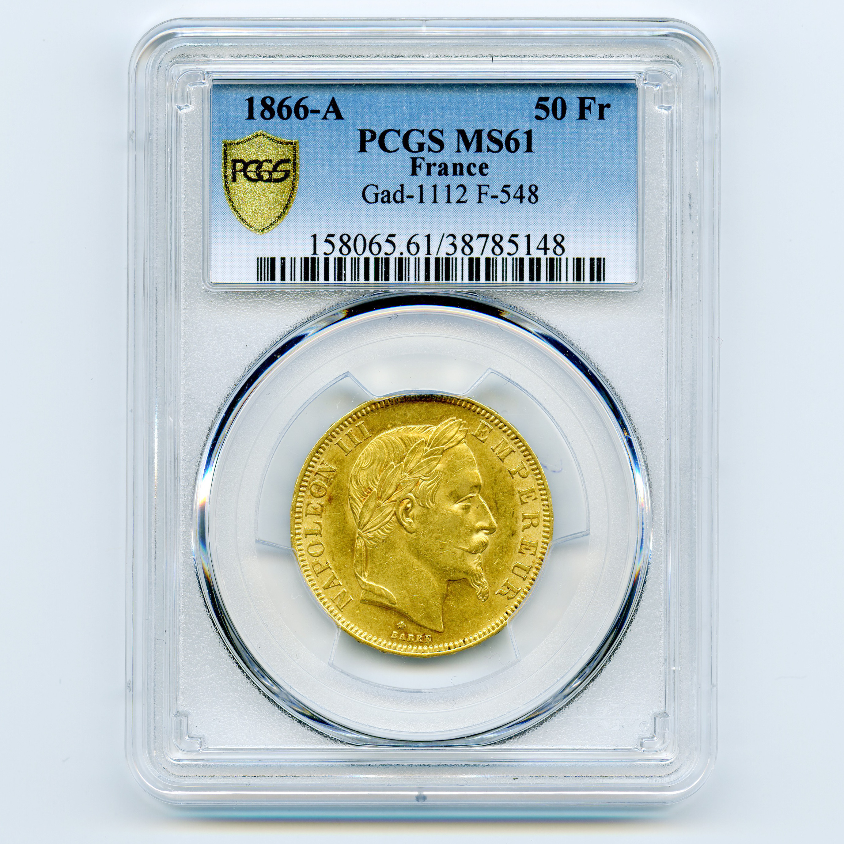 Napoléon III - 50 Francs - 1866 A avers Napoléon III - 50 Francs - 1866 A avers