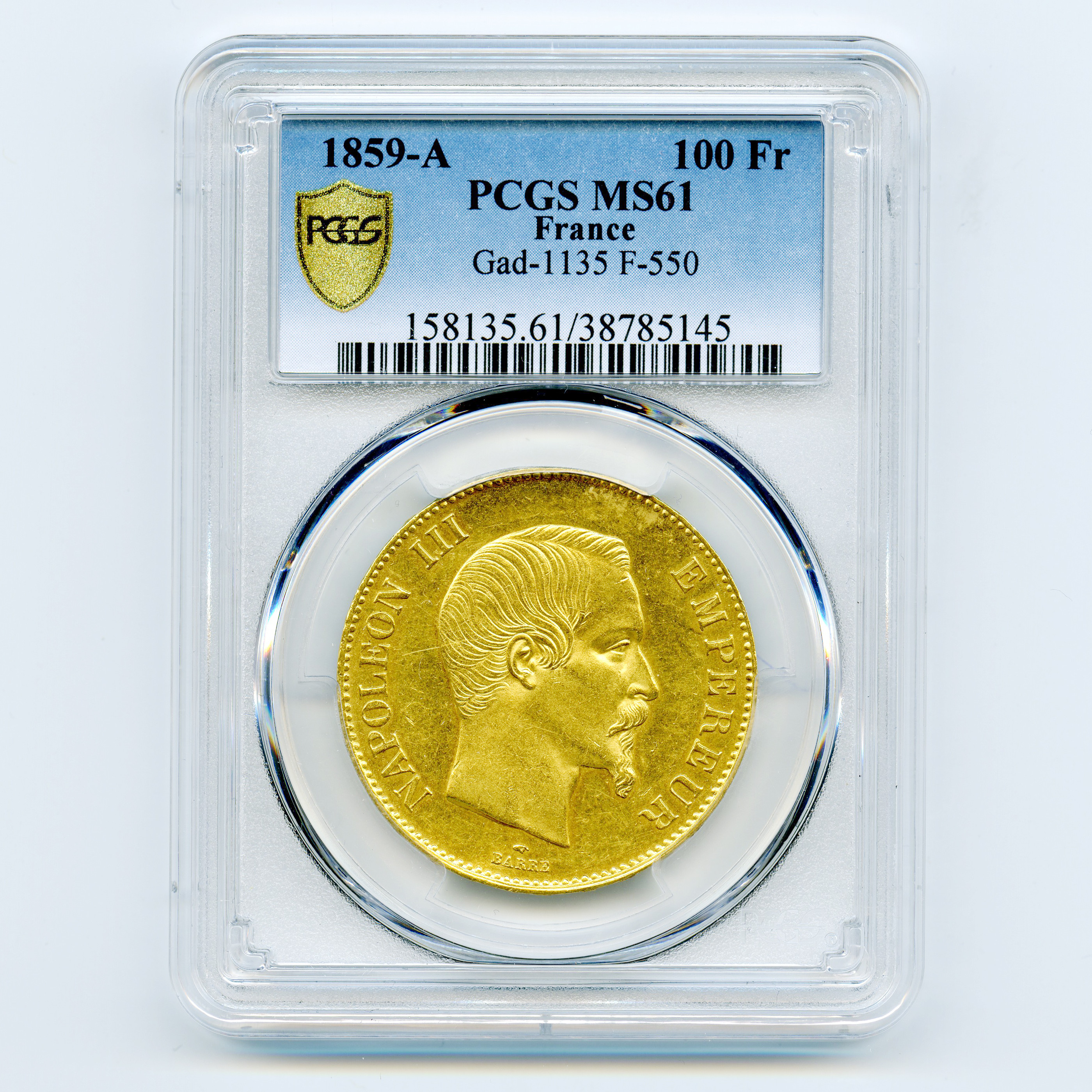 Napoléon III - 100 Francs - 1859 A avers Napoléon III - 100 Francs - 1859 A avers