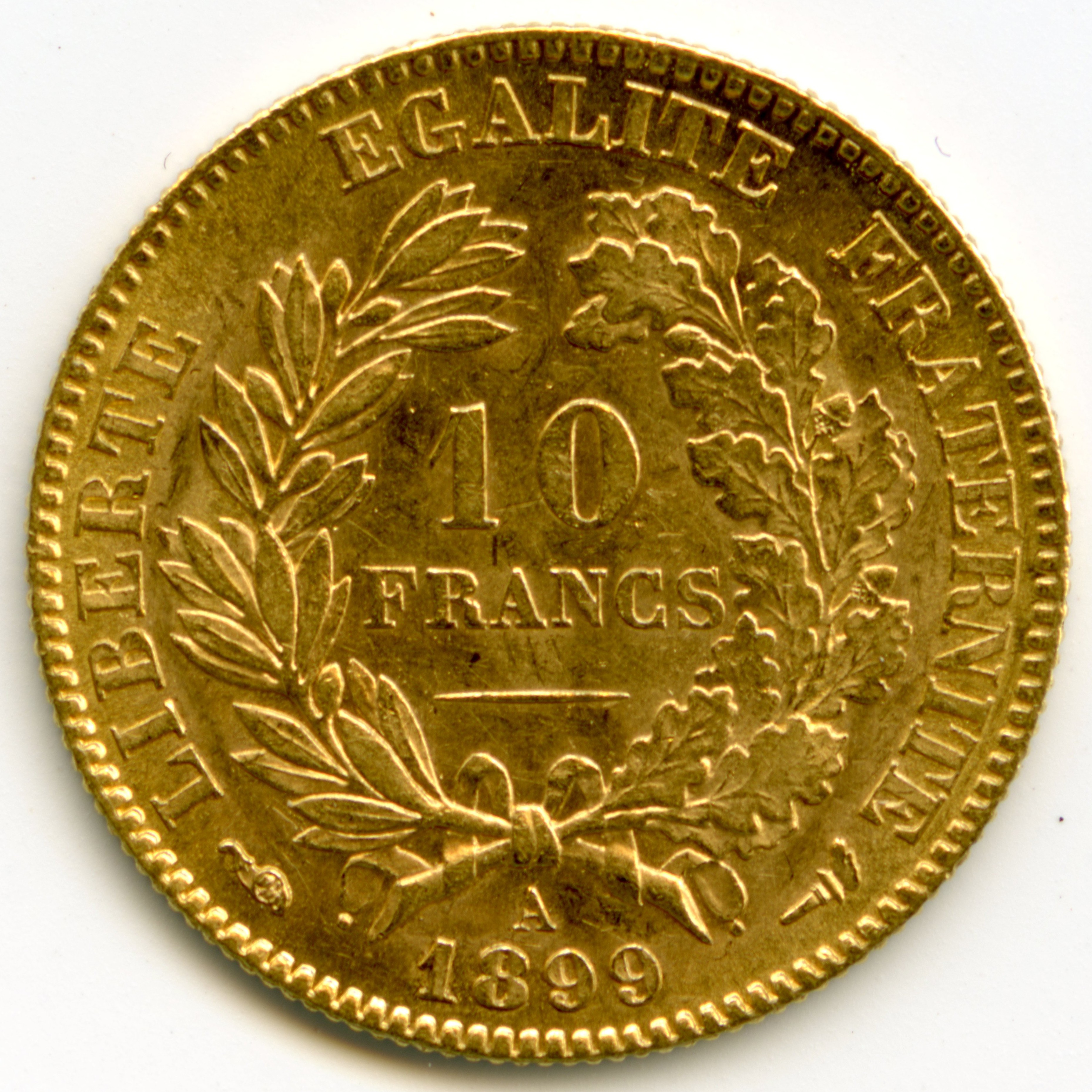 10 Francs - Cérès - 1899 A revers