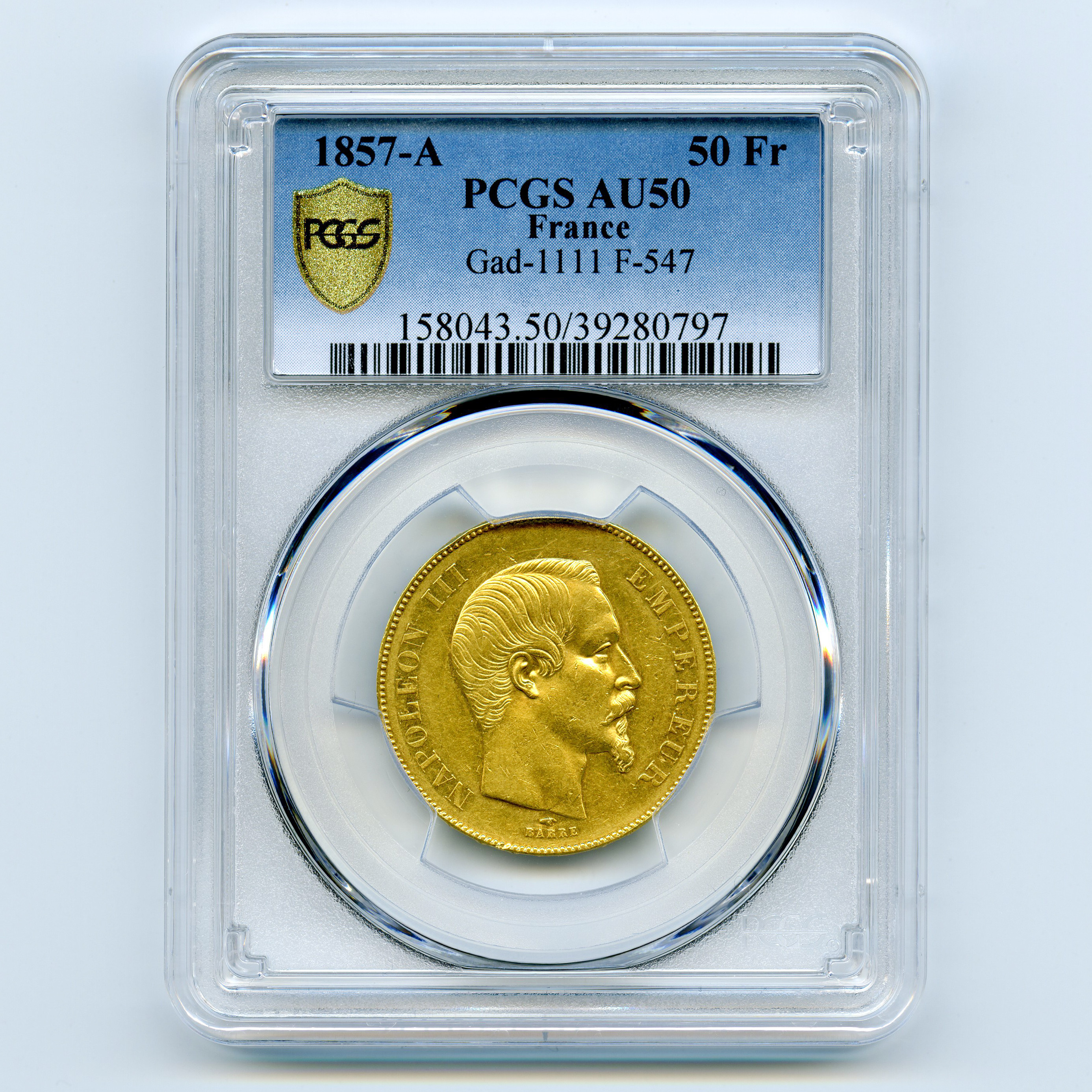 Napoléon III - 50 Francs - 1857 A avers Napoléon III - 50 Francs - 1857 A avers