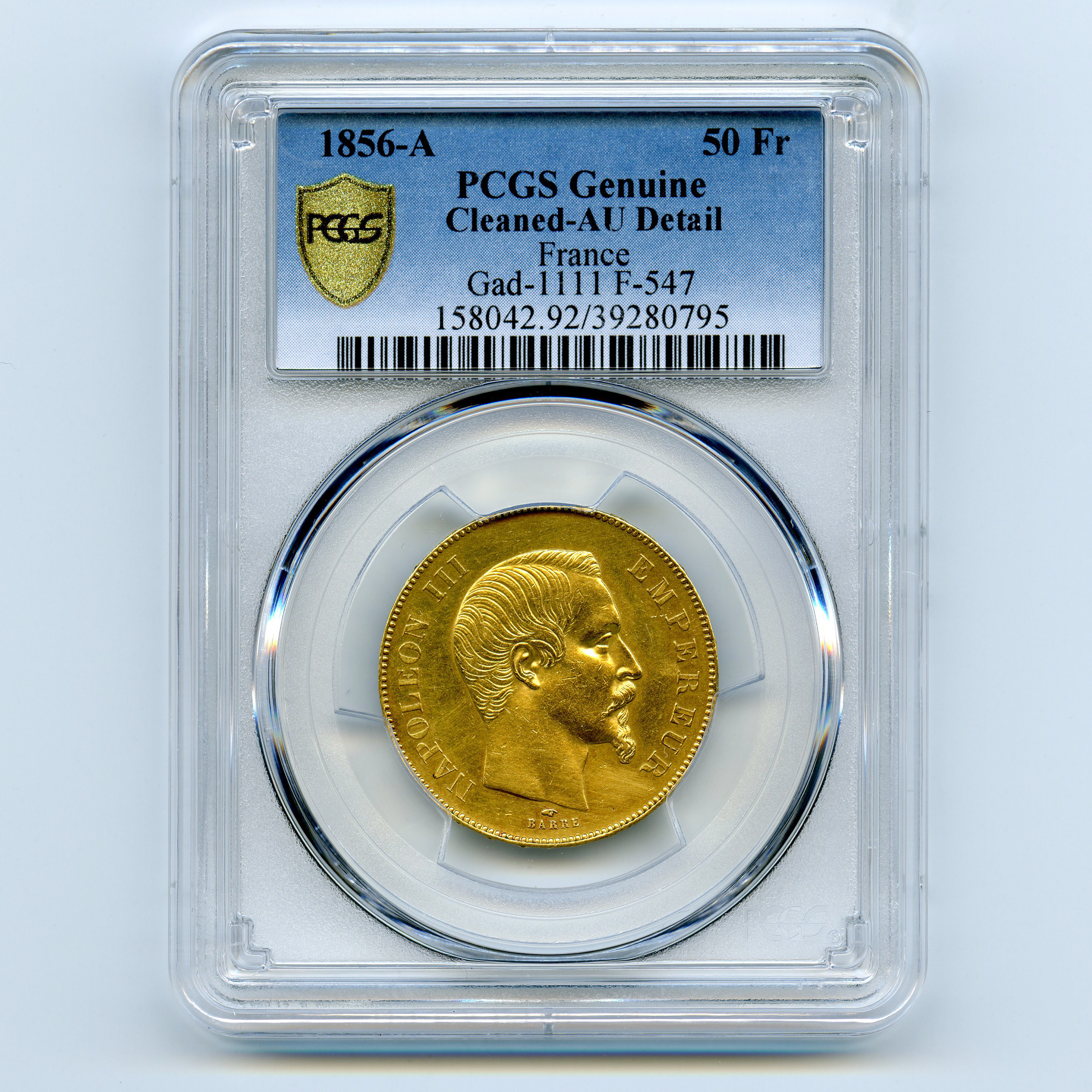 Napoléon III - 50 Francs - 1856 A avers Napoléon III - 50 Francs - 1856 A avers