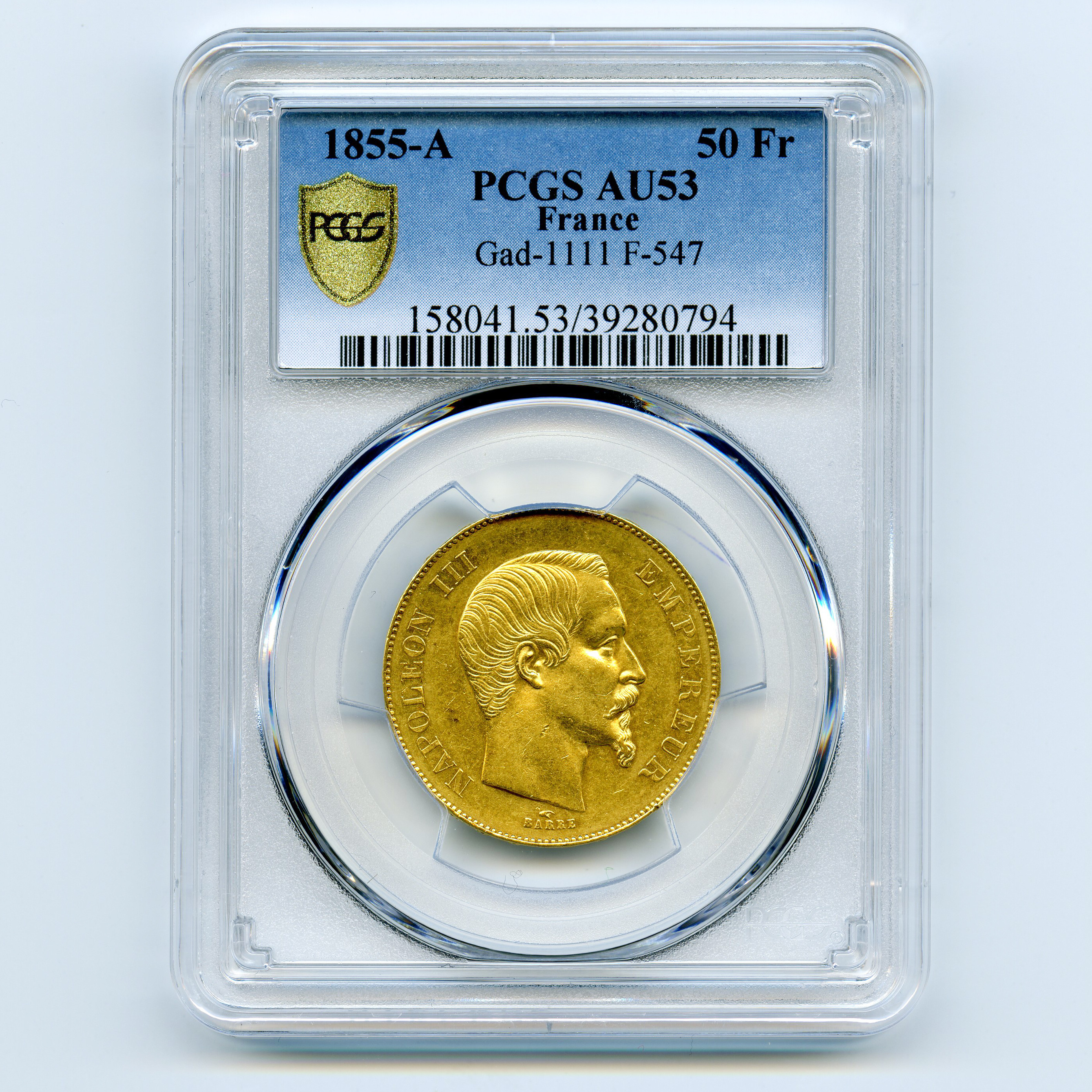 Napoléon III - 50 Francs - 1855 A avers Napoléon III - 50 Francs - 1855 A avers