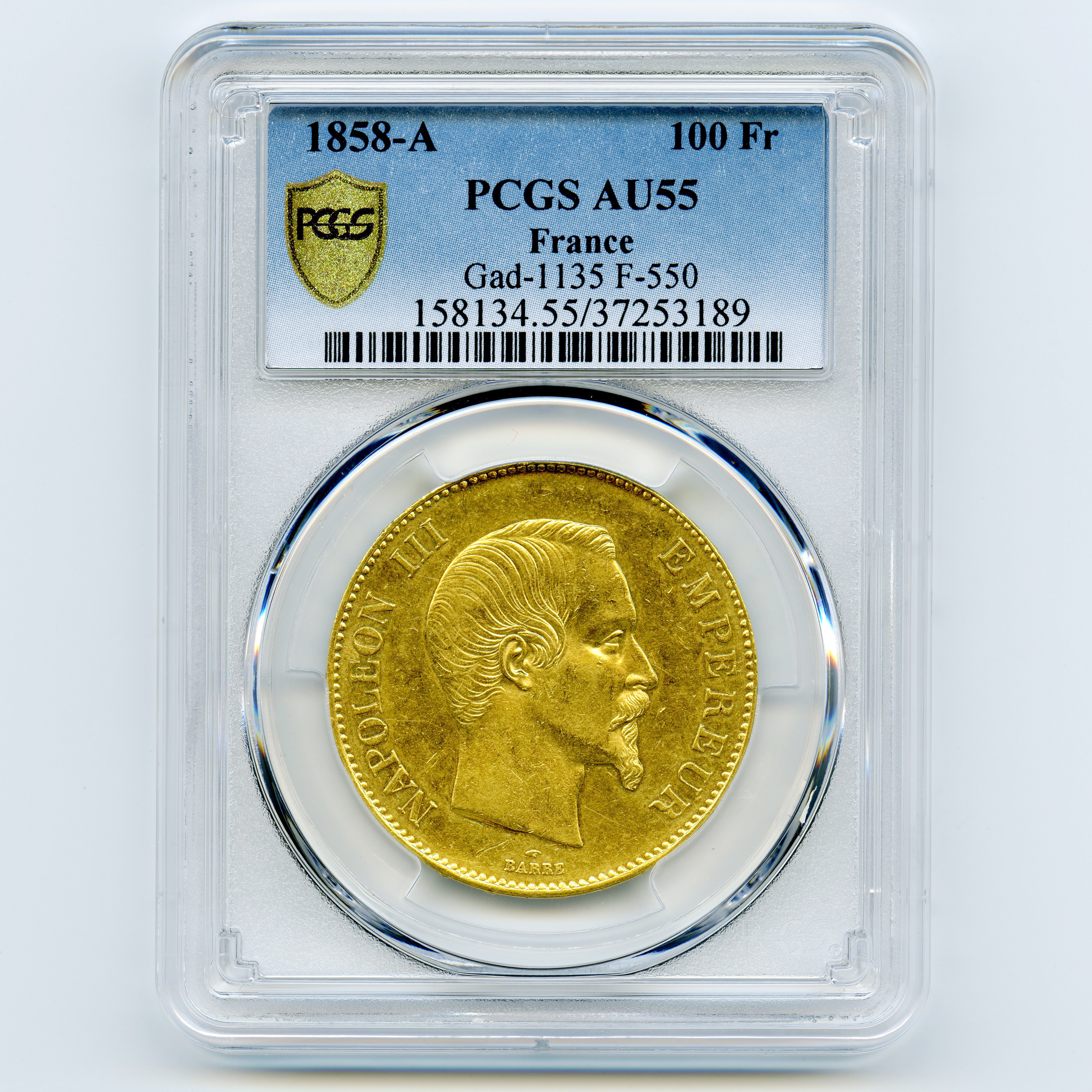 Napoléon III - 100 Francs - 1858 A avers Napoléon III - 100 Francs - 1858 A avers