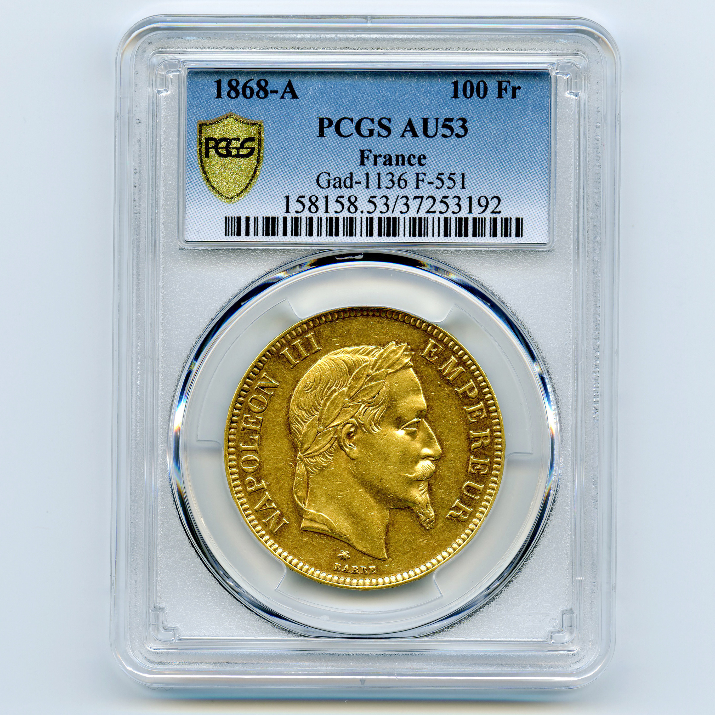 Napoléon III - 100 Francs - 1868 A avers Napoléon III - 100 Francs - 1868 A avers
