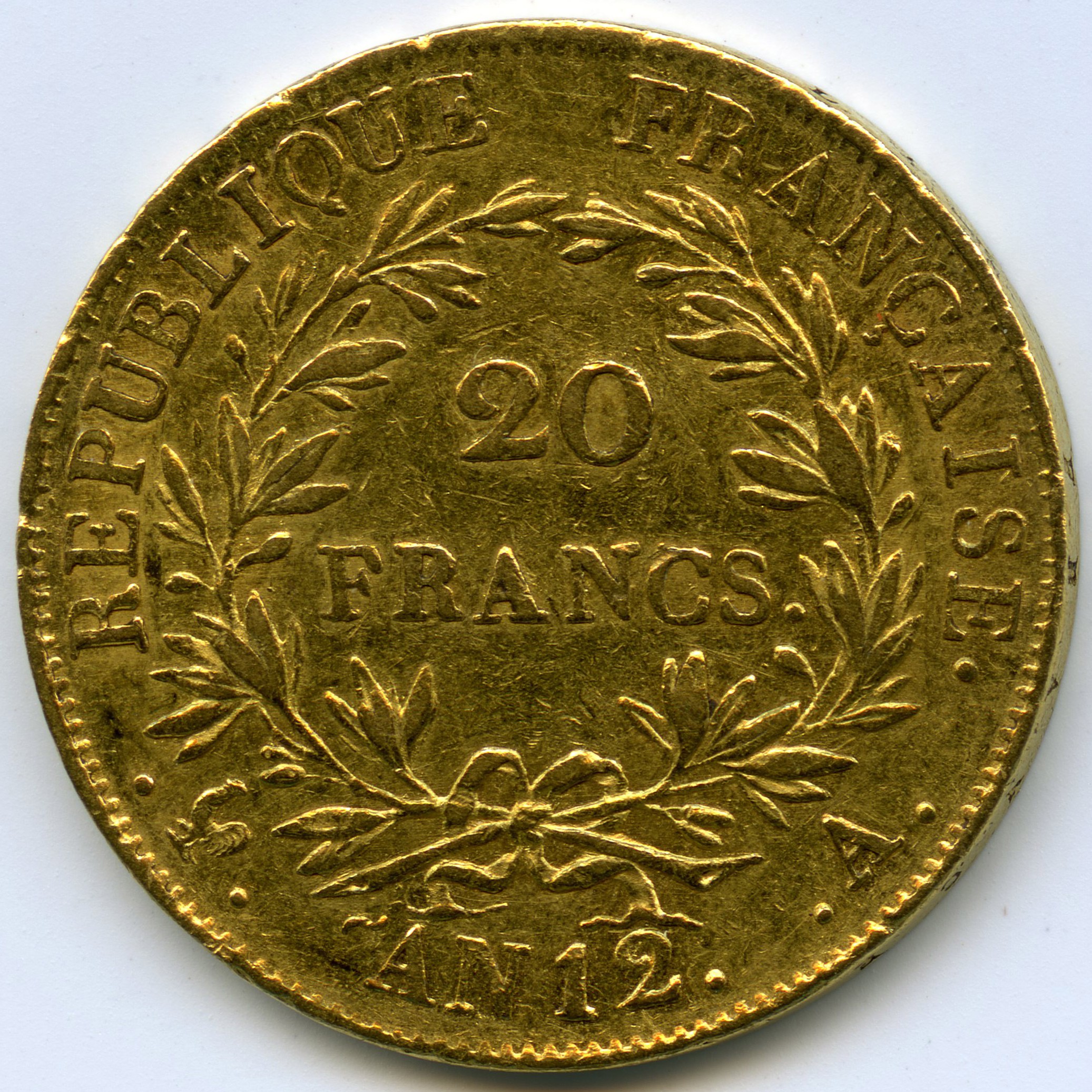 Napoléon Empereur - 20 Francs - An 12 revers