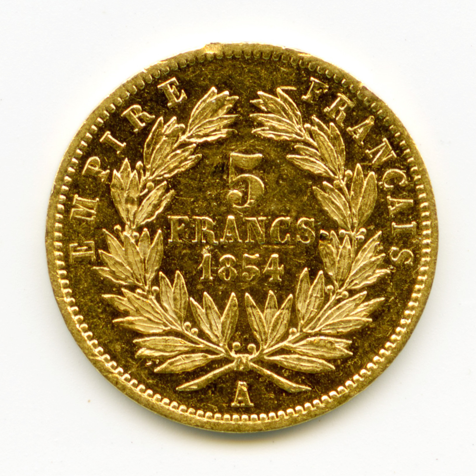 Napoléon III - 5 Francs - 1854 A revers Napoléon III - 5 Francs - 1854 A revers