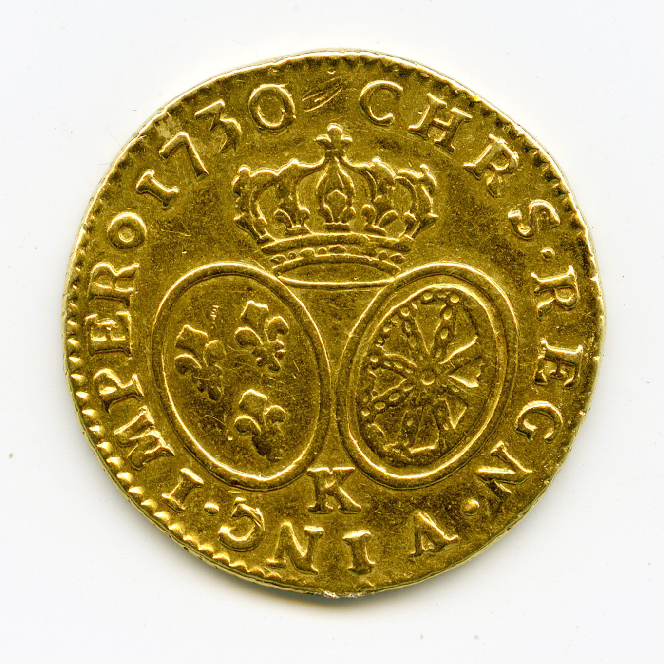 Louis XV - Louis d'or aux Lunettes - 1730 K revers Louis XV - Louis d'or aux Lunettes - 1730 K revers