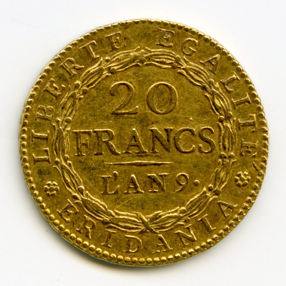 Italie - 20 Francs Marengo - L'An 9 revers Italie - 20 Francs Marengo - L'An 9 revers