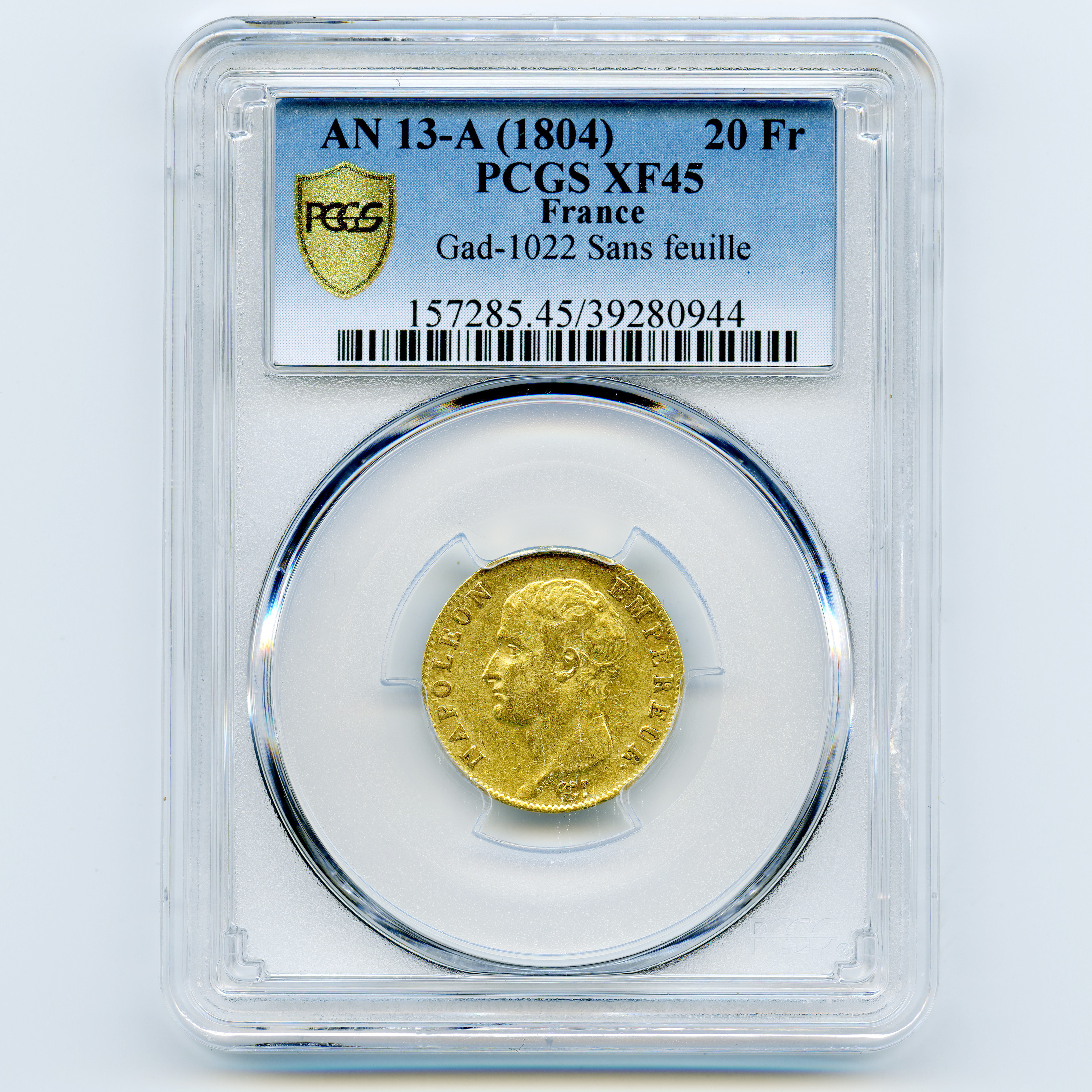 Napoléon Ier - 20 Francs - An 13 A avers Napoléon Ier - 20 Francs - An 13 A avers