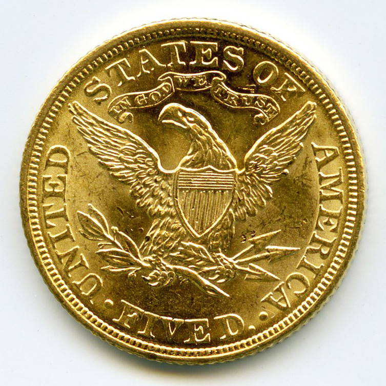 USA - 5 Dollars - 1907 revers USA - 5 Dollars - 1907 revers