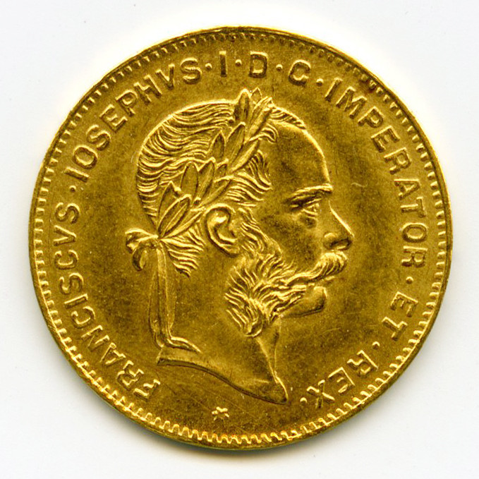 Autriche - 4 Fl - 10 Francs - 1892 avers Autriche - 4 Fl - 10 Francs - 1892 avers