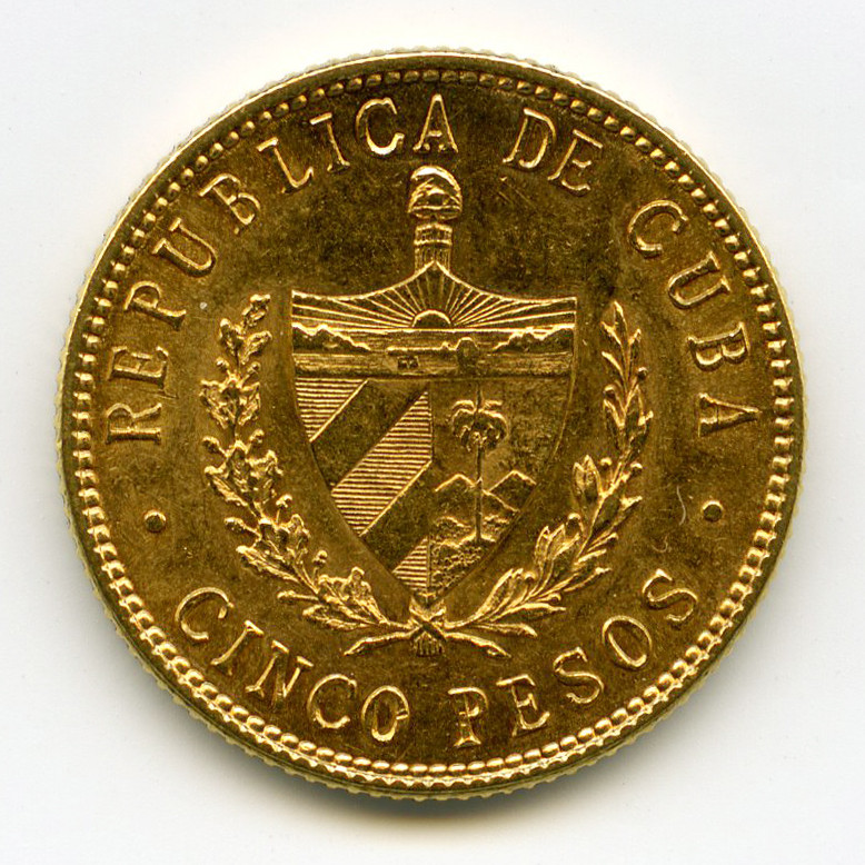 Cuba - 5 Pesos - 1916 revers Cuba - 5 Pesos - 1916 revers