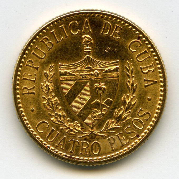 Cuba - 4 Pesos - 1916 revers Cuba - 4 Pesos - 1916 revers