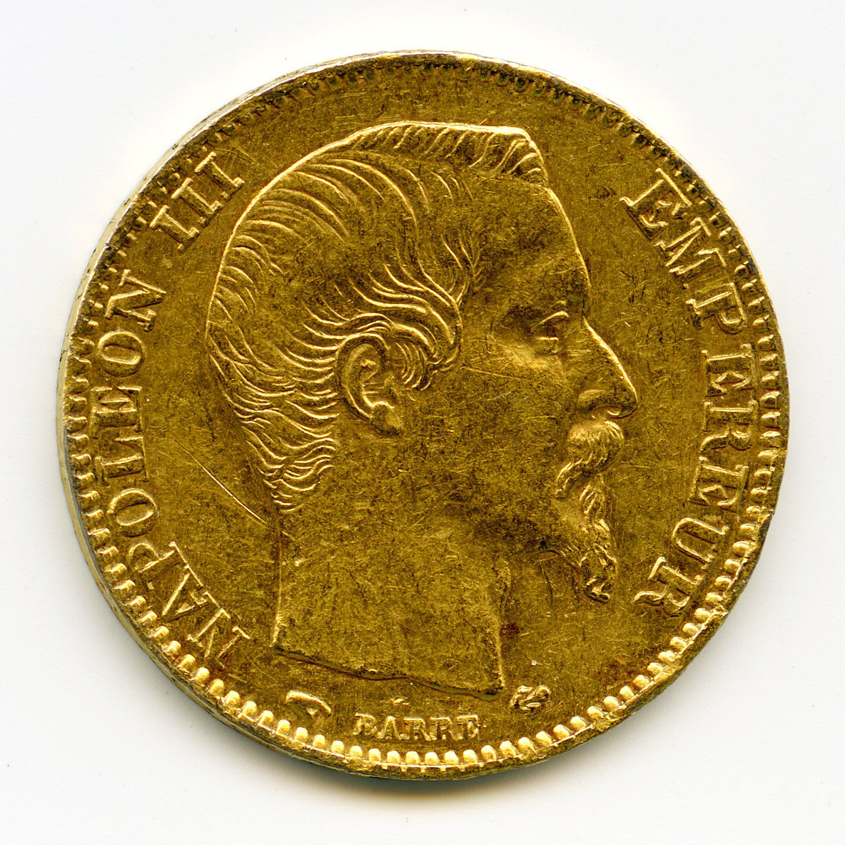 Napoléon III - 20 Frs Platine - 1858 A avers Napoléon III - 20 Frs Platine - 1858 A avers